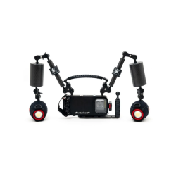 Maniglia e clip triple in alluminio uso subacqueo Carbonarm Maniglia di brandeggio con sfere e clip triple MN/SF2/3 2