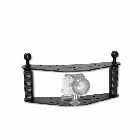 Staffa Doppia con Sfere alluminio uso subacqueo Carbonarm Doppia Staffa 32 cm con doppia Impugnatura SFF2/BRA/MN2/SF2